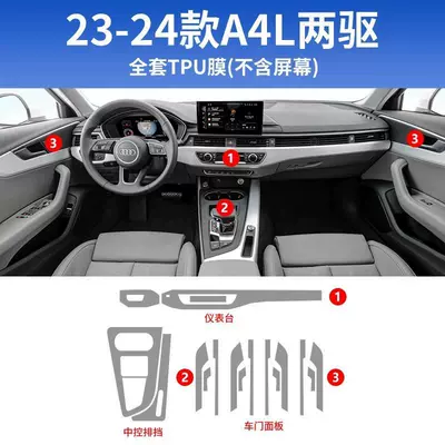 Films A5 Center Console Interior | Car interior film - 20-25-models-a4-complete-set-without-screen-two-wheel-drive-version