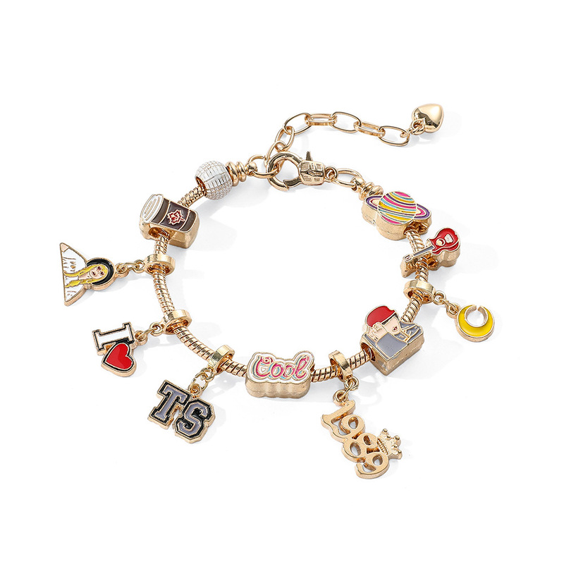 Amazon cross-border merchandise featuring American singer Taylor Swift: beaded pendant bracelet Amazon cross-border merchandise featuring American singer Taylor Swift: beaded pendant bracelet