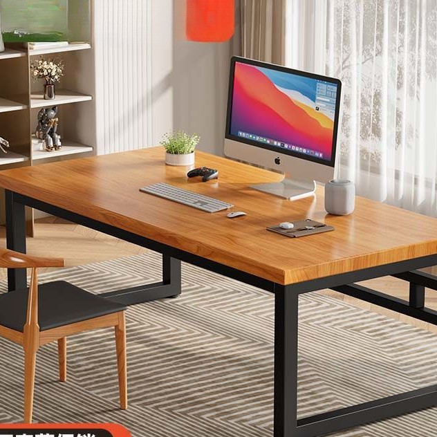 实木电脑桌书桌台式简约学生家用写字桌子办公桌长条桌双人工作台