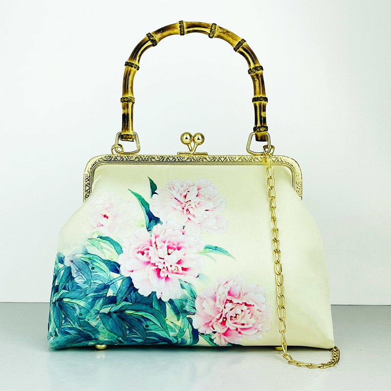 Cheongsam bag Handbag Handbag Crossbody bag Fashion temperament Antique mouth gold bag Cheongsam bag Bamboo joint_voghion.com