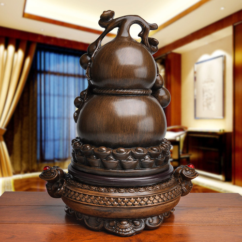 Home living room ornaments, resin crafts wholesale, rich fortune, fortune, gourd rotating ornaments, Chinese style ornaments