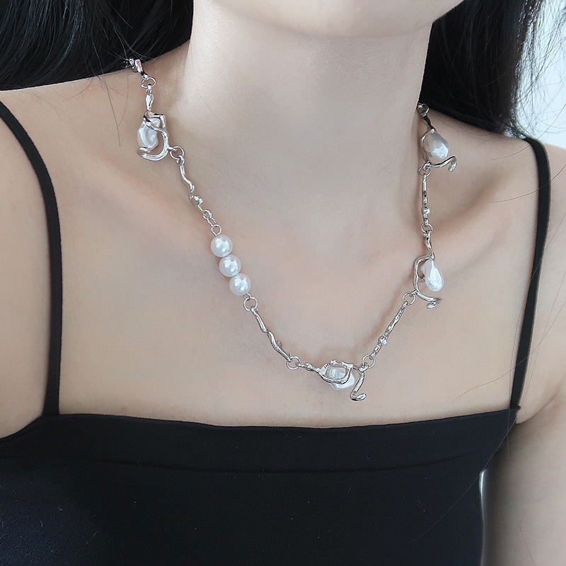 Süss Geometrisch Legierung Künstliche Perlen Halskette display picture 1