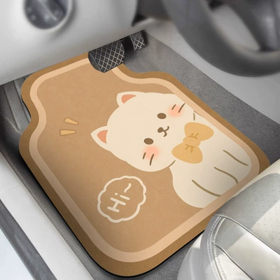 Car Carpet, Diatom Mud Floor Mats, Universal - brown-knotted-cat-48645cm