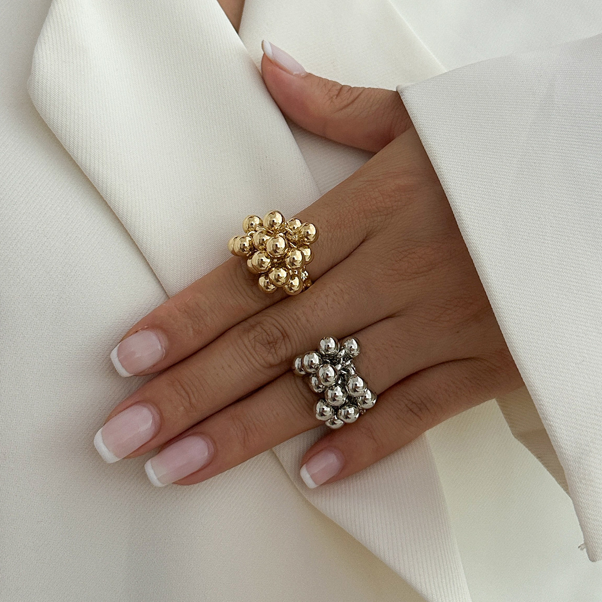 10g Weight Rings Classification 1 Piece Quantity Holiday, Daily Occasion Alloy Material U Shape, Solid Color Pattern Women's Gender Plating Design Original Design, Simple Style, Classic Style Style Original Design Simple Style Classic Style U Shape Solid Color Alloy Plating Women's Rings 1