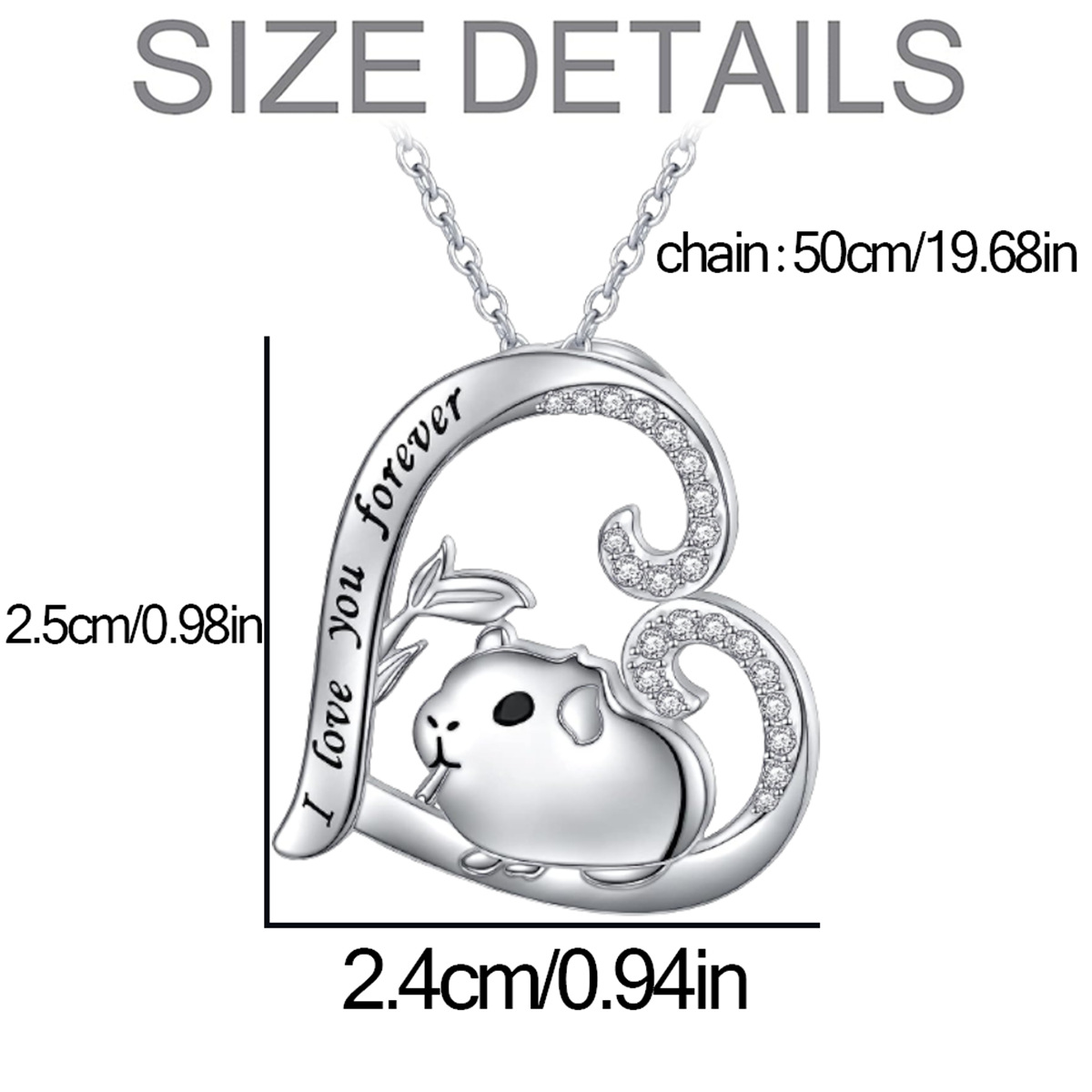 Heißer Verkauf Einfache Und Niedliche Herz-förmigen Diamant Intarsien Hamster Anhänger Halskette, Modische frauen Schmuck_voghion.com