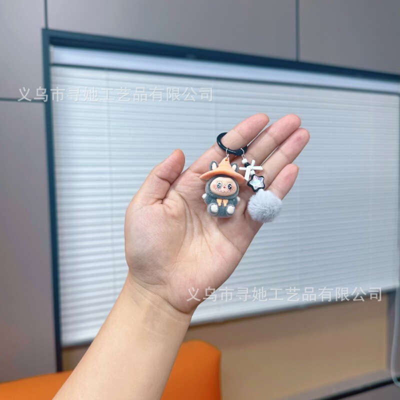 植毛ラブブ人形3歳キーホルダーペンダントクロスボーダーかわいい人形DIYアクセサリー携帯電話アクセサリーペンダント|undefined