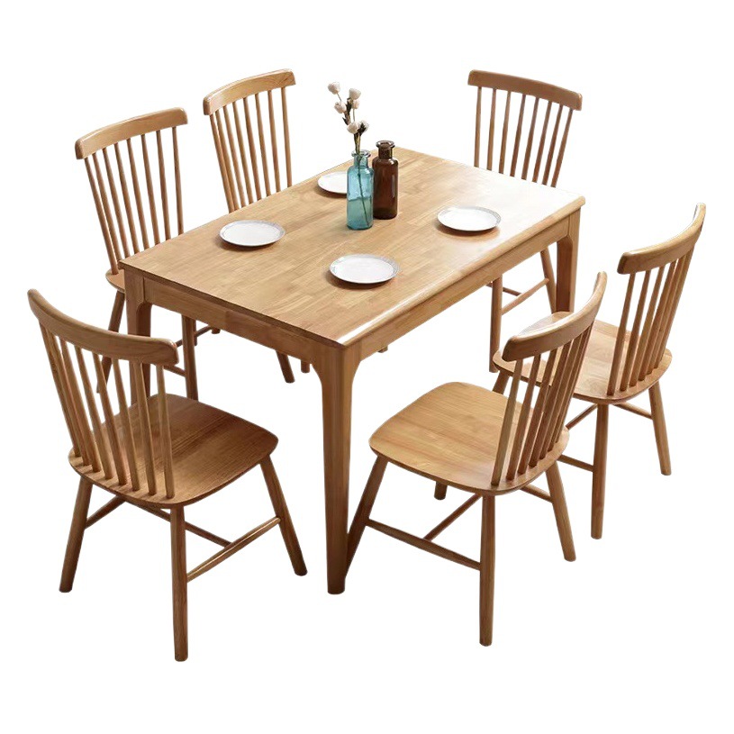 Nórdico mesa de comedor y silla combinación pequeño apartamento de madera maciza mesa de comedor occidental moderno simple japonés rectangular mesa de comedor casa