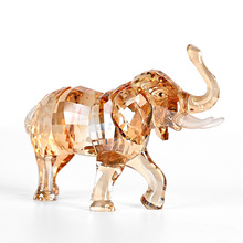 刻面水晶大象模型定制创意高档仿真野生动物植物立体三维摆件订做