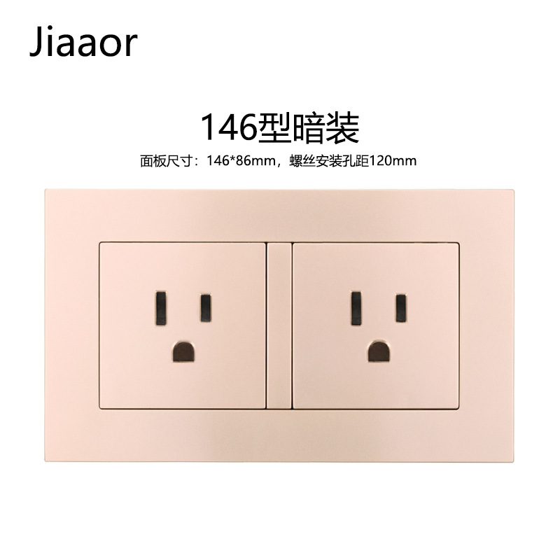 146 Type 2 American Socket Panel American Standard Socket Round Corner 15A Japanese Three-hole American Power Socket American Standard 