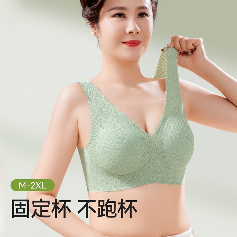 Ropa interior para madres, sujetador delgado sin anillo de acero de estilo fino de verano, sujetador de chaleco, ropa interior para mujeres de mediana edad y ancianos