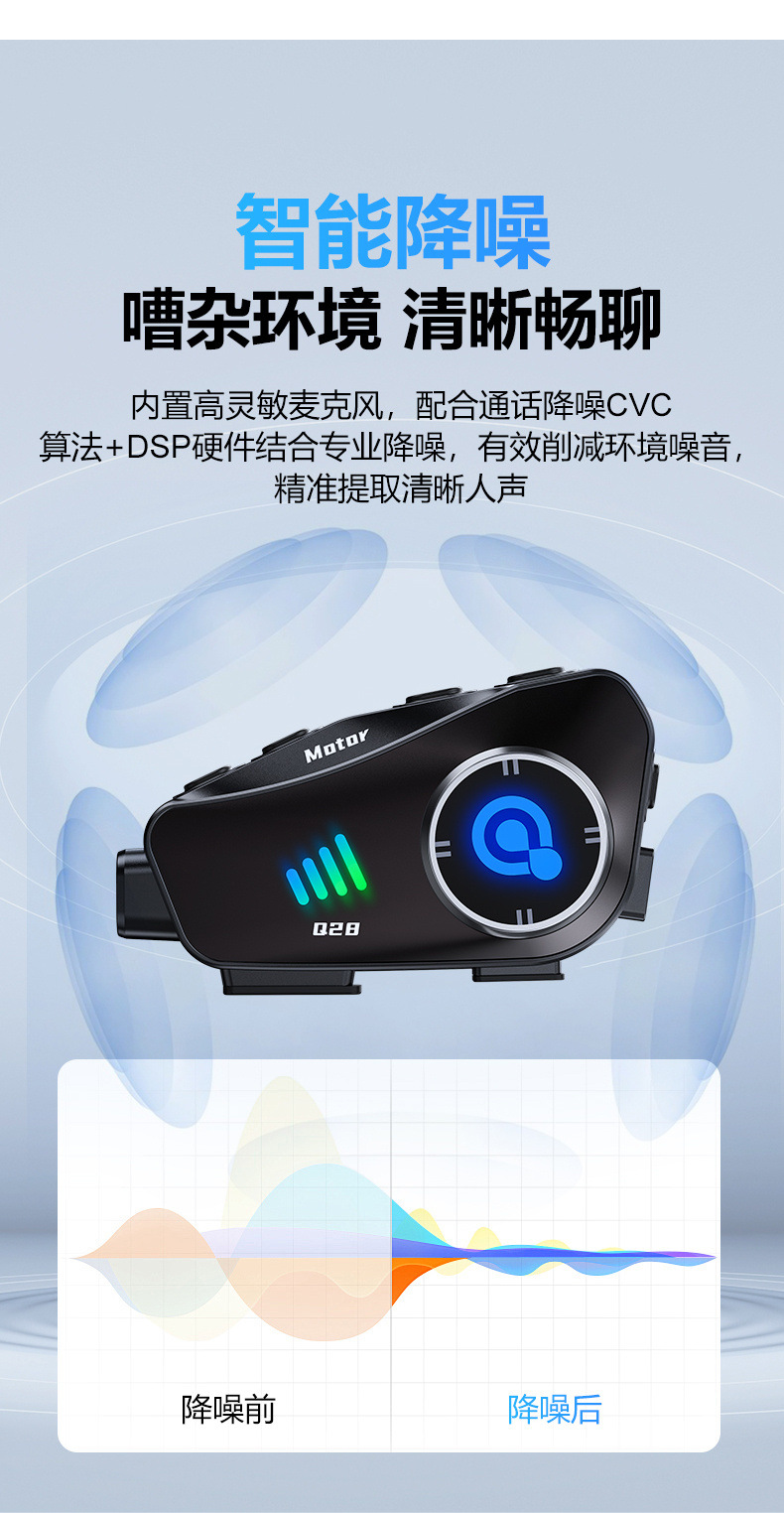 Q28 Helmet Bluetooth Headset Motorcycle Bluetooth Headset Helmet Headset Driving Recorder Hd Video Waterproof