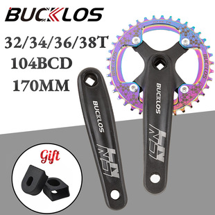 Mountain Bike Crank 104Bcd/170Mm Aluminum Alloy Positive and Negative Tooth Crankset Single Disc 32T-42T