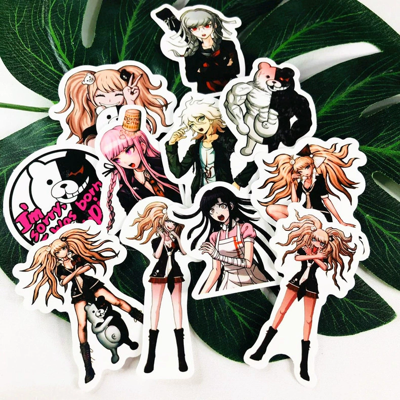 [50 наклеек Danganronpa черно-белый медвежонок старшая школа багажные чемодан водонепроницаемые наклейки]