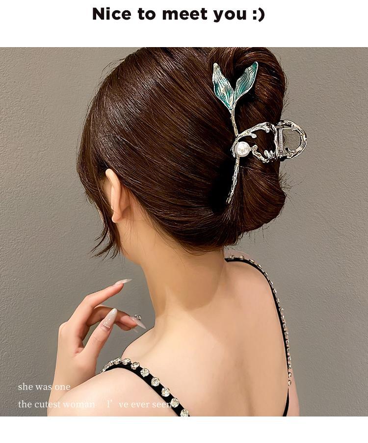 Women's Sweet Fish Tail Alloy Inlay Hair Claws display picture 4