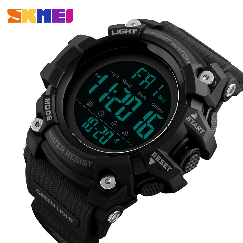 Skmei deportes al aire libre camuflaje militar moda reloj electrónico de los hombres multi-función cuenta atrás estudiante LED reloj