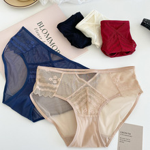 一枕秋风~ 性感纯欲风蕾丝内裤女简约舒适透明诱惑包臀网纱三角裤