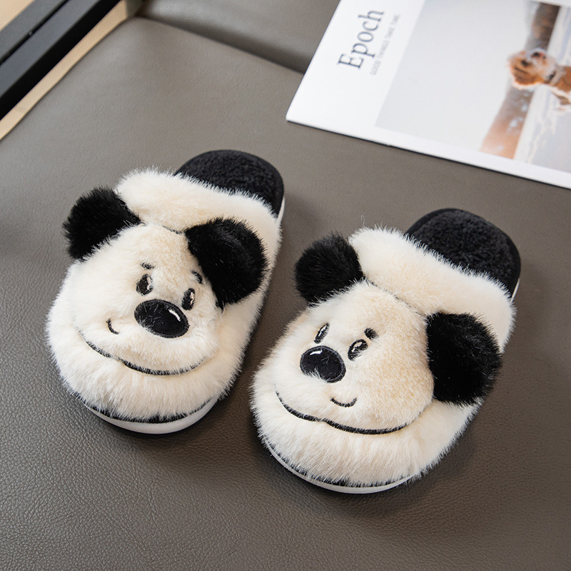 New invierno hogar antideslizante calentamiento zapatillas de algodón niñas niños 2025 bebé dibujos animados niños zapatillas de algodón