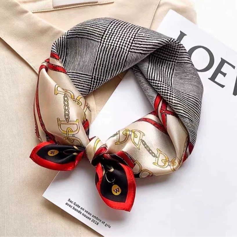 Silk fashionable handkerchief, trend neckerchief, scarf, Korean style