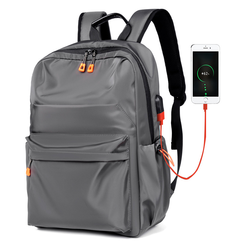 Mochila de tela Oxford mochila de 14 pulgadas Bolsa de ordenador multi-compartimento interfaz de carga USB mochila casual de los hombres
