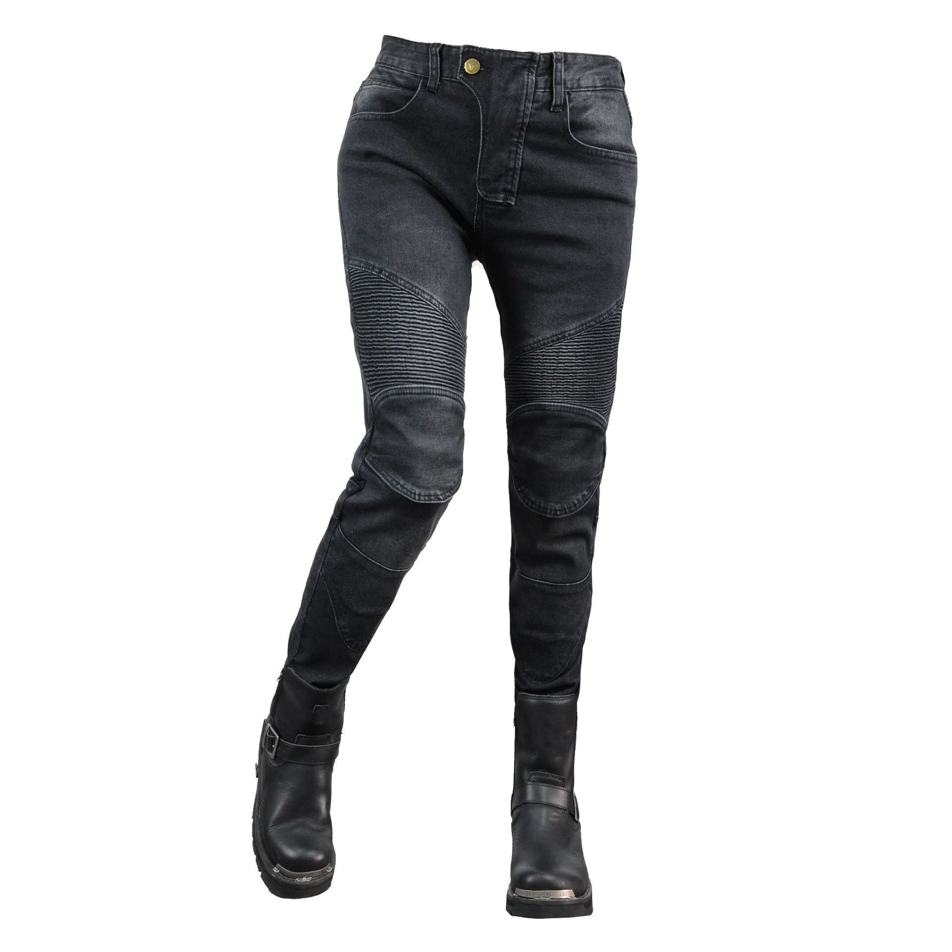VOLERO pantalones vaqueros de la motocicleta de las mujeres pantalones de montar de carreras de motos pantalones anti-caída estiramiento retro equipo de protección ordinaria