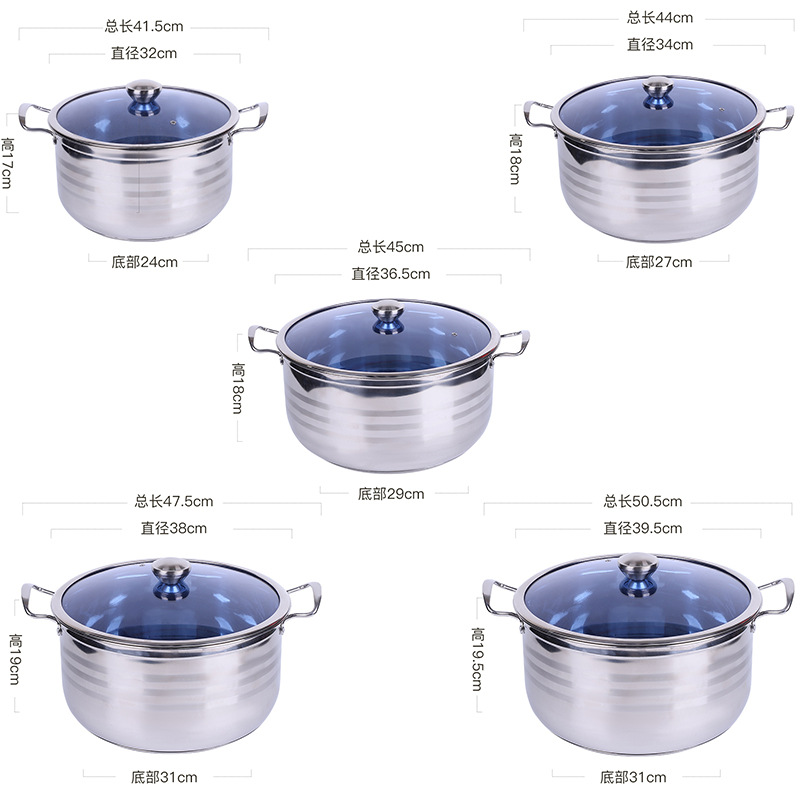 Casas de acero inoxidable cinco piezas de cocinar