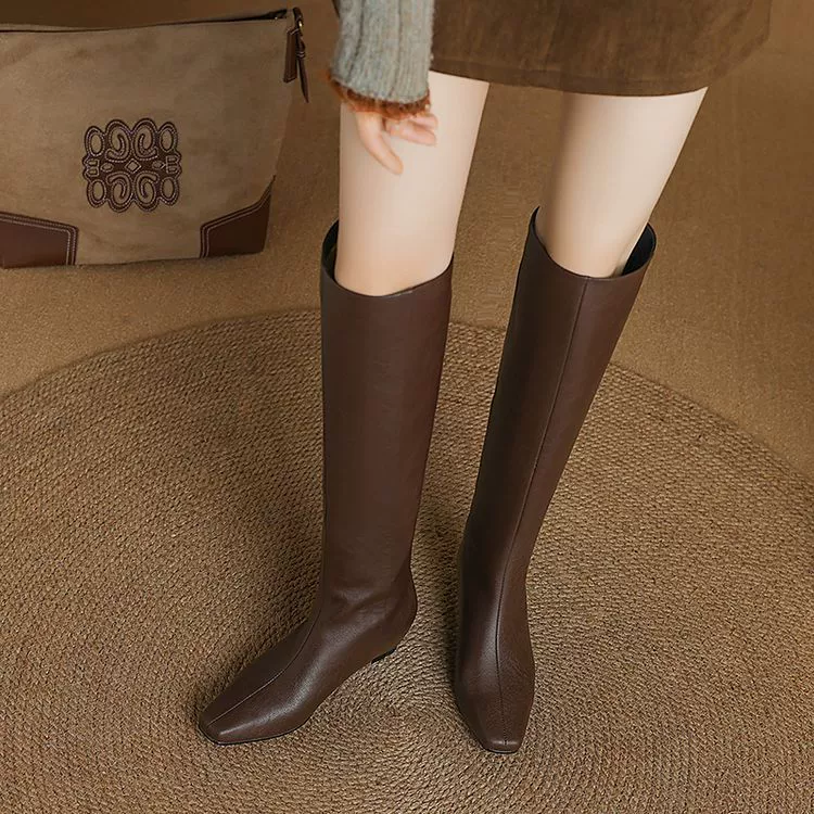 Кожаные сапоги из натуральной кожи женские высокие, тонкие, тонкие сапоги прямые сапоги новые осенние и зимние бархатные черные сапоги рыцаря