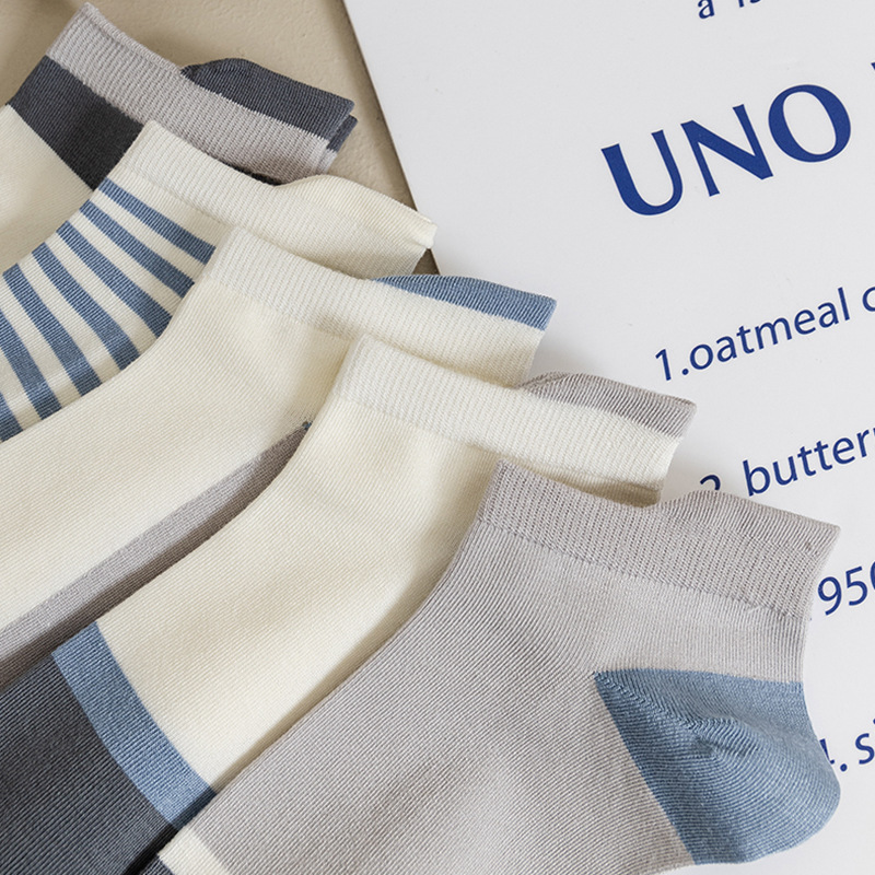 Calcetines de primavera y verano calcetines de algodón de los hombres bajo-top corto rayas transpirable deportes barco Calcetines Zhuji calcetines de hombre al por mayor