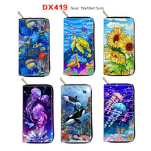 跨境j代发海洋系列长款拉链钱包手拿包钱夹419印花来图D制