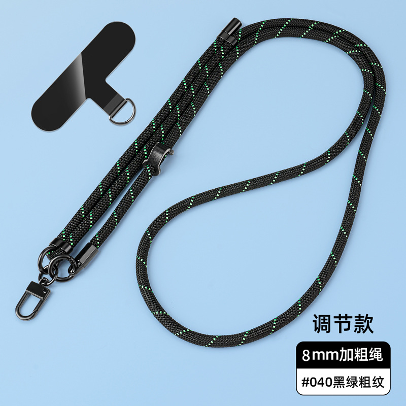 Cordón para teléfono móvil de 8mm, cuello colgante, mensajero, muñeca, eslinga de nailon resistente, cuerda anti-pérdida, longitud ajustable, espalda