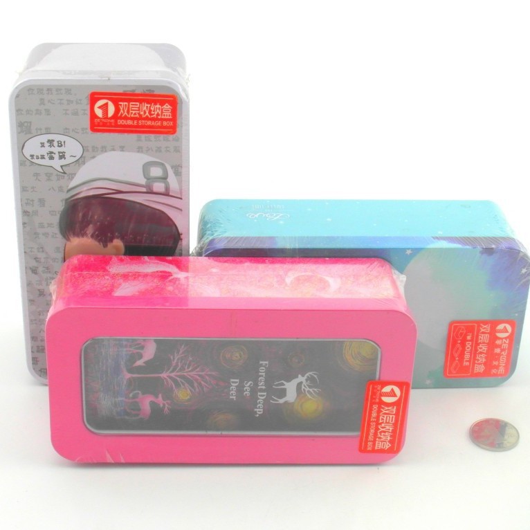 双层开窗收纳盒 马口铁礼品铁盒生产厂家 铁盒包装