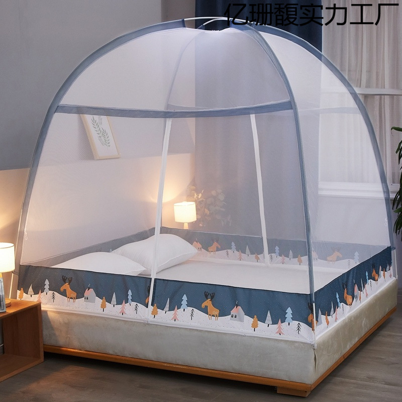 Lazy People Can Install Yurt Mosquito Nets Without Installation. Meter Double Bed. Patterned Mosquito Nets for Home Use. New Style. Single Person