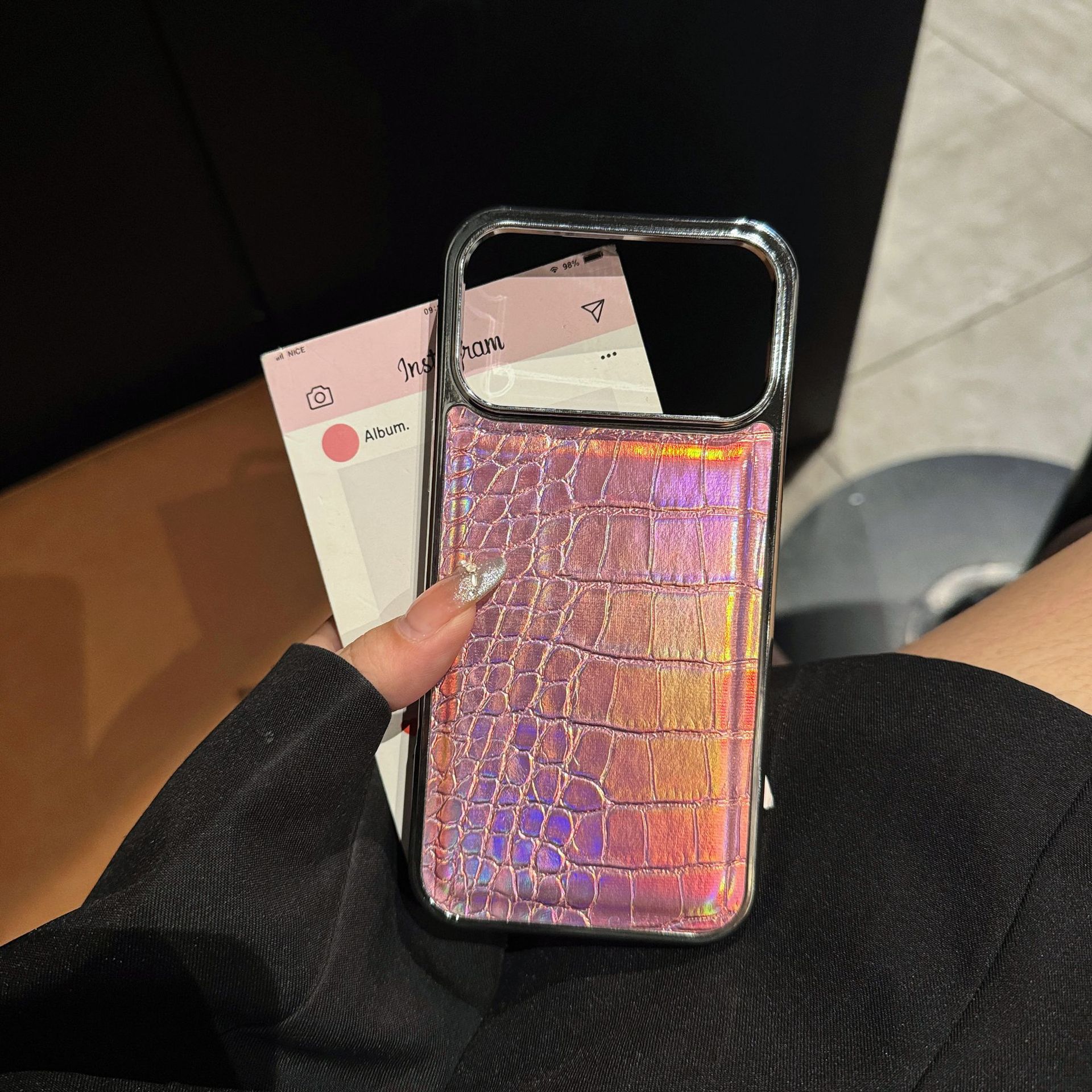 Galvanisierte Krokodiloptik Handyhülle Für Iphone 16 Pro Max_voghion.com