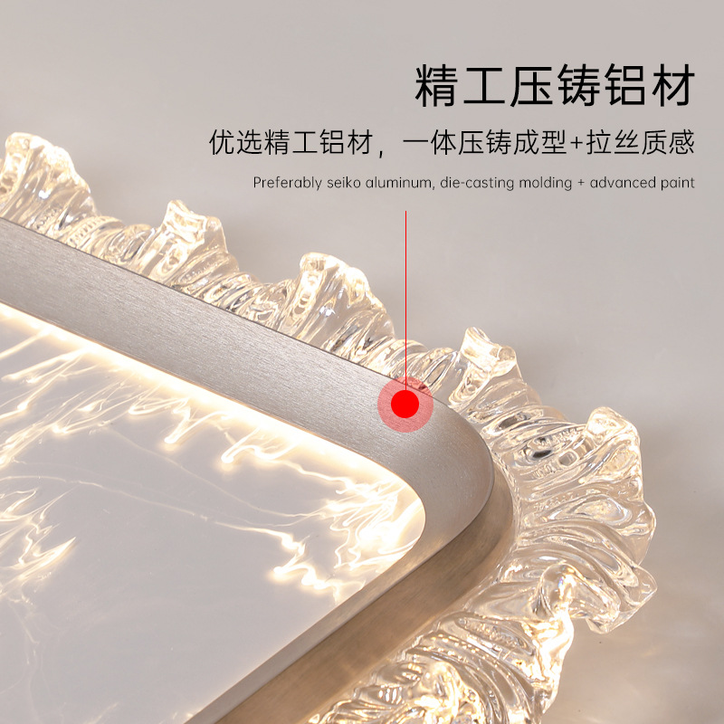 Lámpara de techo de sala de estar de lujo ligero de estilo italiano, sensación de lujo ligero, atmósfera simple moderna 2025 nueva luz principal de sala de estar