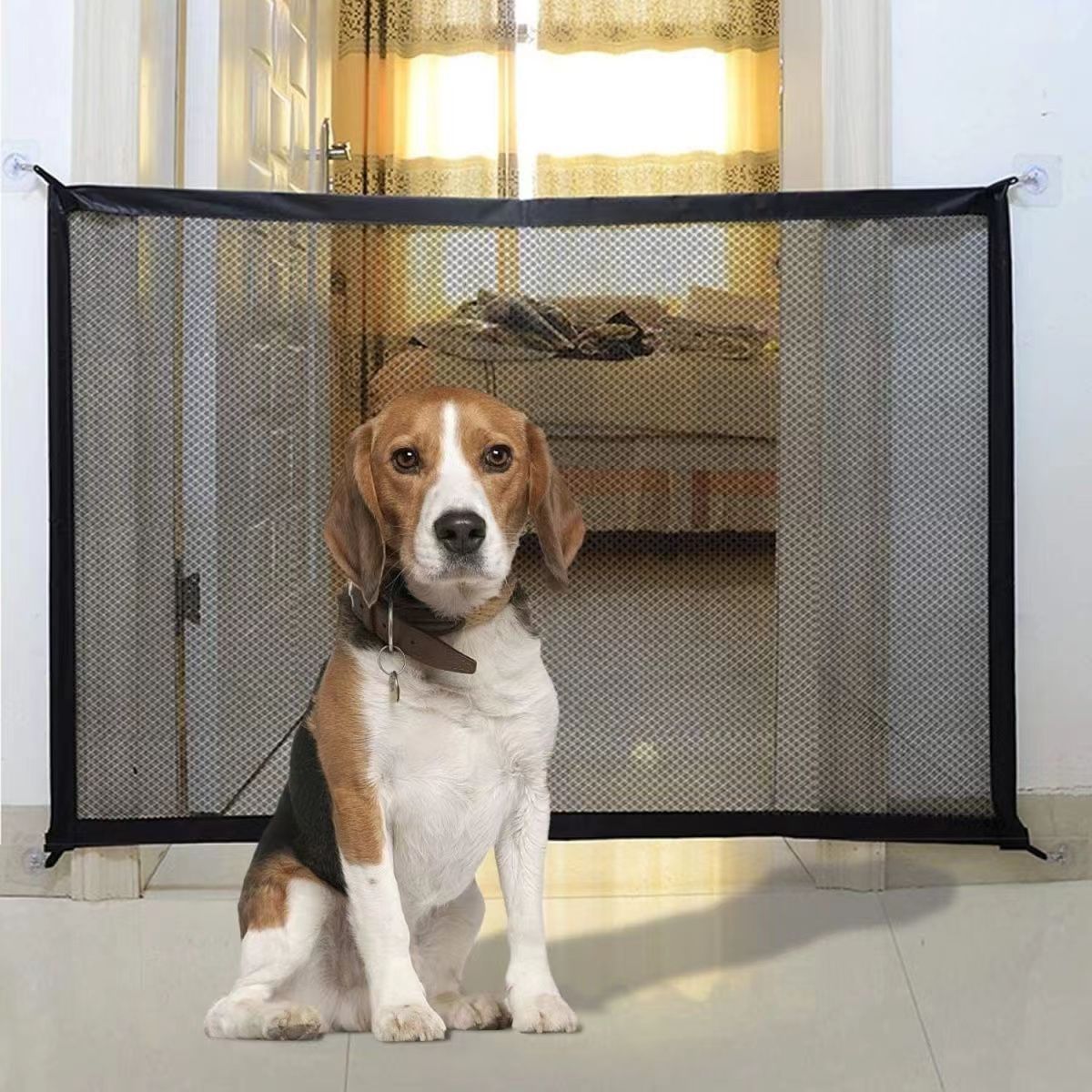 Barrera de Aislamiento para Mascotas, Red de Aislamiento para Perros y Gatos, para Sala de Estar, con Cerradura para Puerta