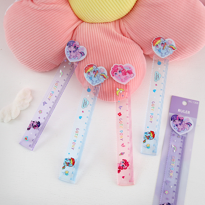 Nueva regla de pony 15cm regla de color de alto valor medición dibujo escuela primaria aprendizaje material de papelería