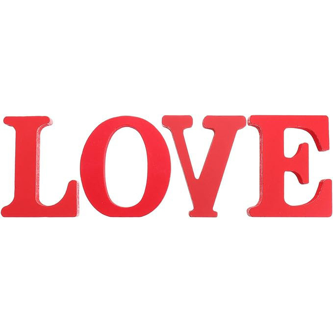 国境を越えたアマゾン結婚式loveアルファベット振り子4pcs寝室デスクトップ工芸品木ブロックパーティー木製振り子|undefined