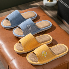 亞麻拖鞋男居家室內春秋四季家用地板厚底防滑夏季吸汗棉麻拖鞋女