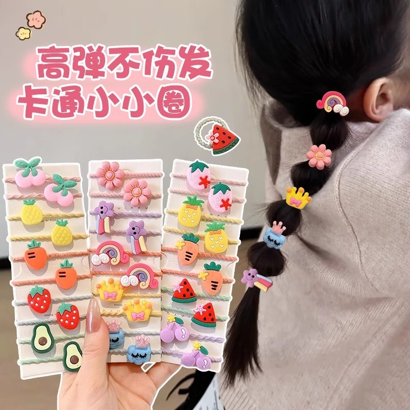 女童彩色高弹力拇指发圈婴儿宝宝可爱头绳儿童发饰橡皮筋扎发绳|undefined