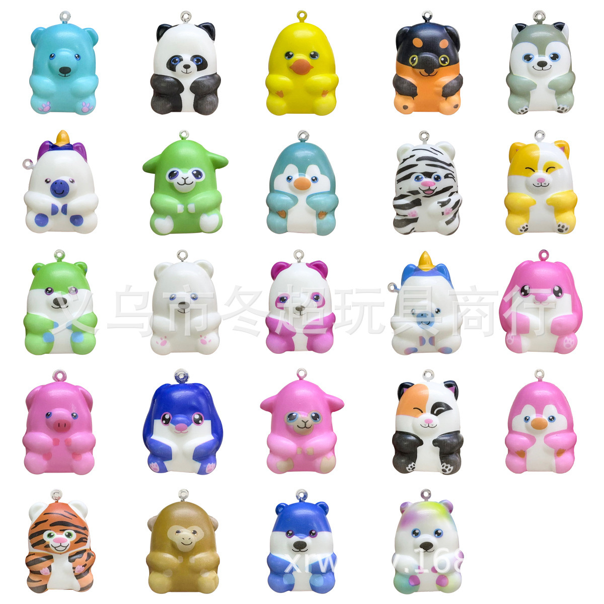 24 animal rebote lento pellizco música caja ciega pequeño juguete descompresión juguete lindo llavero de dibujos animados torcido huevo muñeca