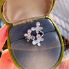 Cute brand universal advanced ring with bow, micro incrustation, diamond encrusted, high-quality style