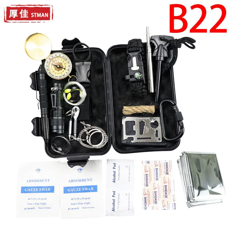 Кемпинг автомобиль открытый ящик с сокровищами выживания Инструменты для выживания костюм многофункциональная полевая аптечка SOS аварийные принадлежности