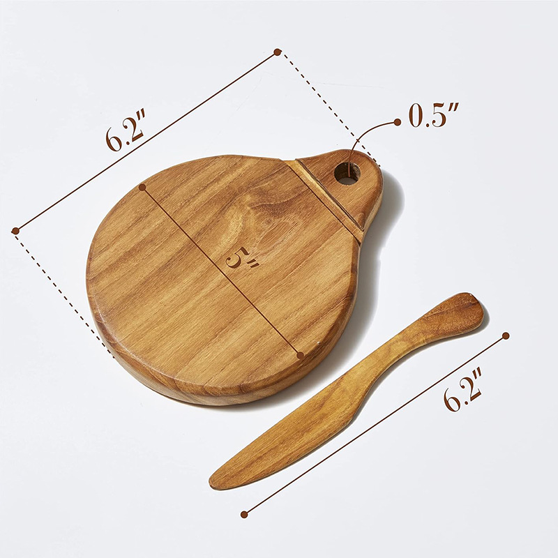 Tabla de cortar de madera portátil para el hogar pan tostado tabla de cortar con mermelada cuchillo tablero de frutas suplemento de alimentos para bebés bandeja de tablero