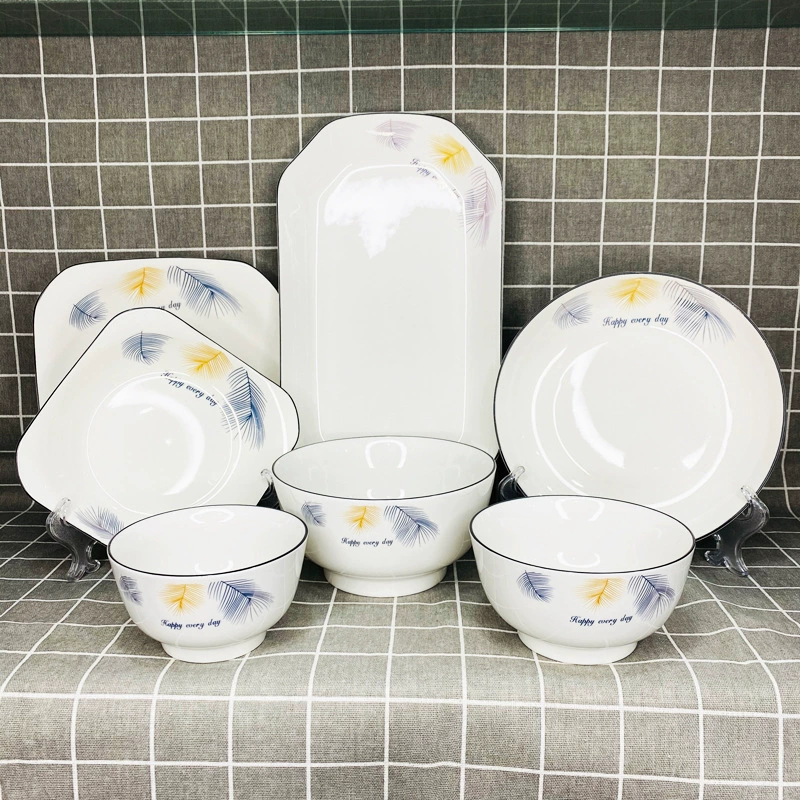 Ceramic big soup bowl, tableware, print