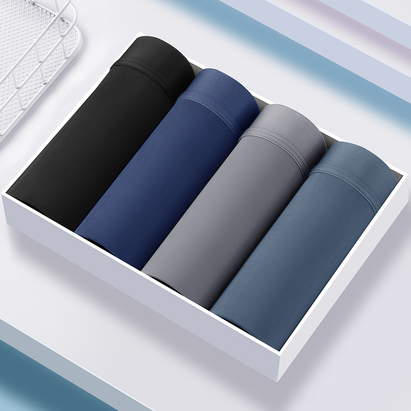 Tiktok Kuaishou viven ropa interior de seda de hielo de los Hombres Calientes entrepierna de algodón puro boxeadores antibacterianos boxeadores de los hombres ventas directas de la fábrica