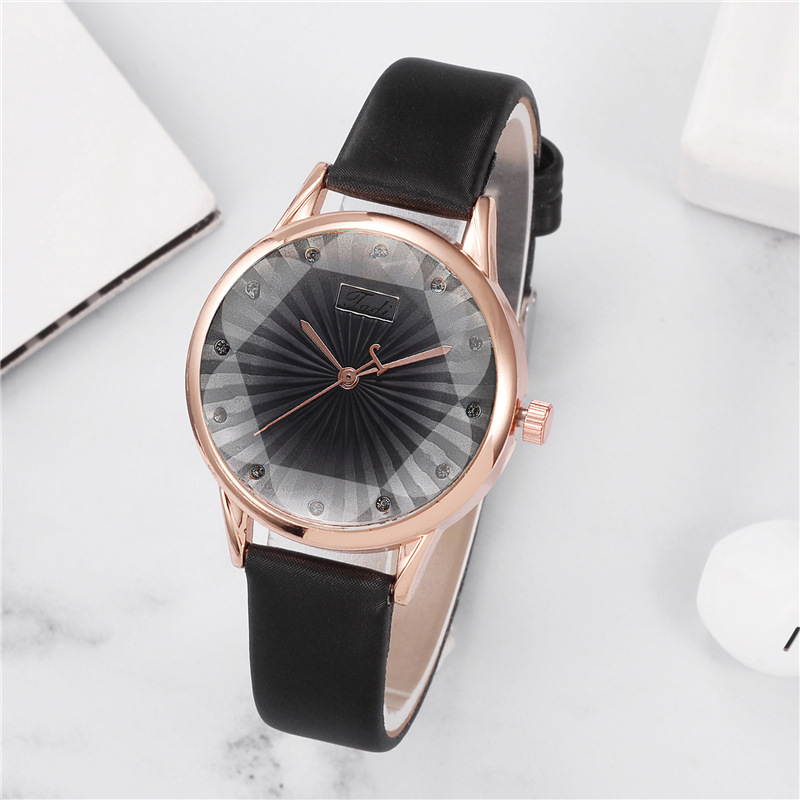 Orologio da polso da donna 32 mm a tre lancette con pietra di cristallo Orologio da donna analogico al quarzo con design poligonale alla moda con cinturino in pelle_voghion.com