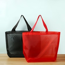 尼龙网纱袋定制logo手提网布袋运动健身包展会礼品袋网纱购物袋