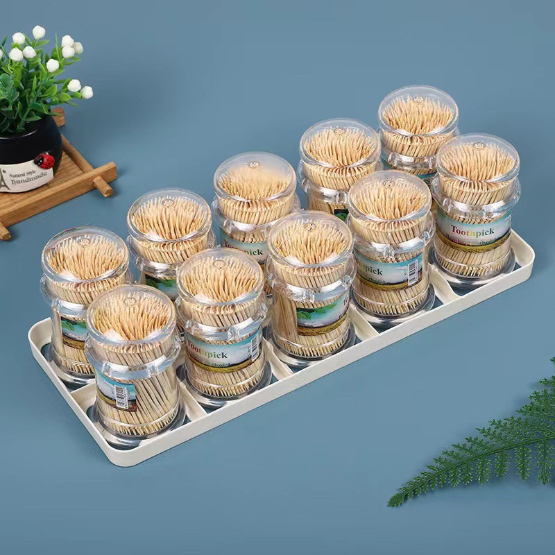 Bamboo toothpicks household bamboo fruit picks boxed tooth picking artifact disposable double-headed bamboo toothpicks