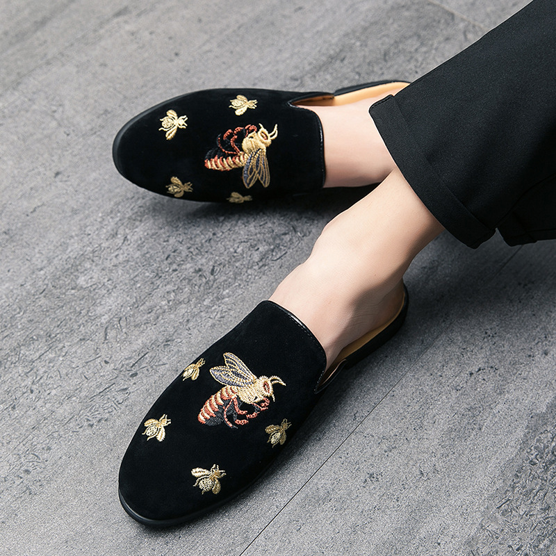 Cross Border Men S Slippers Lazy Scalloped Korean Style Fashion Half Braced Shoes Without Heels_voghion.com