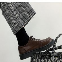 黑色小皮鞋女英伦风2023新款秋冬韩版百搭加绒软皮日系制服jk鞋子