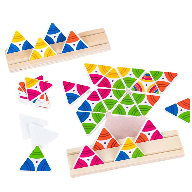 Juego de rompecabezas de color digital transfronterizo para niños rompecabezas de jardín de infantes educación temprana pensamiento lógico juguetes de madera al por mayor